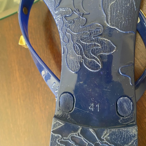 Navy Sandals with Gold Studs - Picture 5 of 5